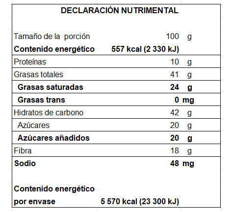 Chocolate Oscuro 80% cacao