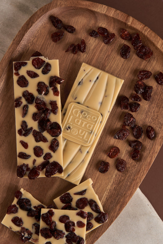 CHOCOLATE BLANCO CON ARÁNDANOS